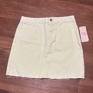 GB Girls Lemon Mini Skirt Casual Frayed Hem